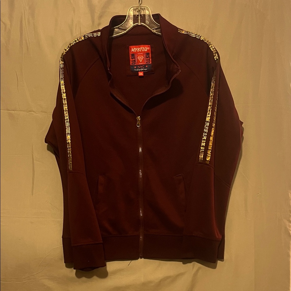 Mystic Burgundy Jacket with Gold Stripes